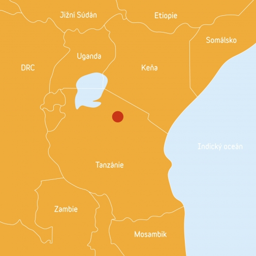 Mapa Hadzabe, Tanzánie - Planeta lidí